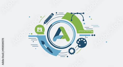 Stylized Letter A Logo Design Elements.