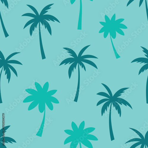 Seamless pattern with palm trees