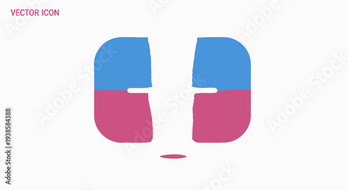 Colorful Pill or Capsule Icon Design.