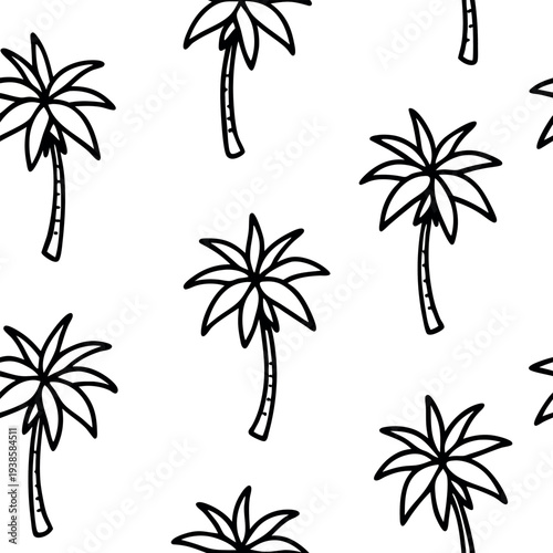 Seamless pattern with palm trees