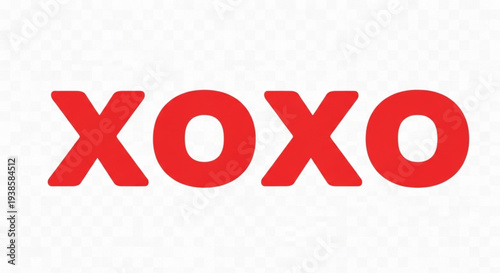 Bold Red XOXO Text Graphic Design.