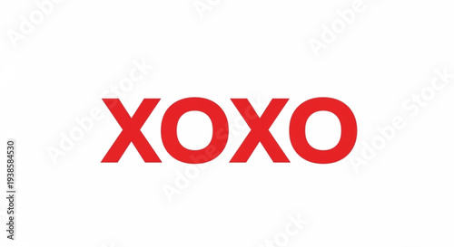 Bold Red XOXO Text Graphic Design.