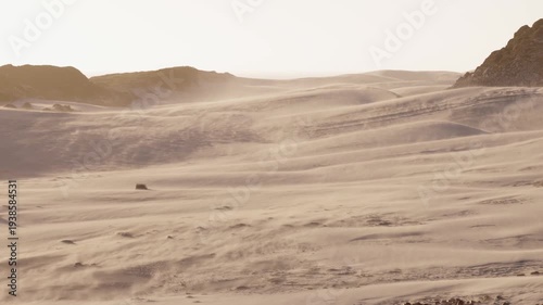Sand blowing in the wind over the dunes of the Cape of good Hope in South Africa 