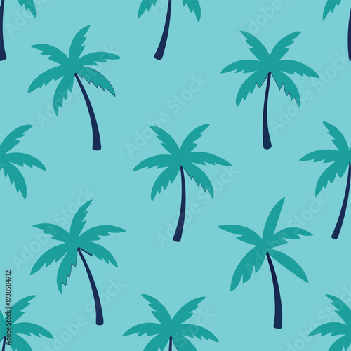 Seamless pattern with palm trees