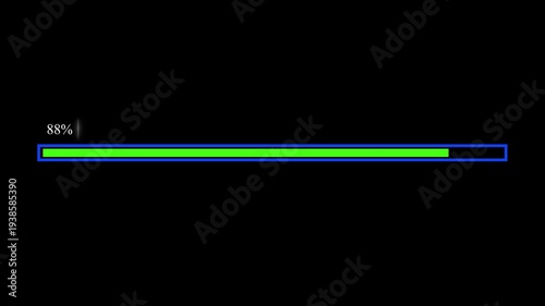 nice loading bar blue and green loading bar 0 to 100% value animation video