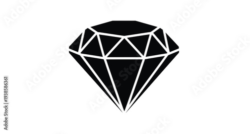 A striking black diamond shape against a white background silhouette