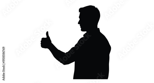 Man giving a thumbs up gesture in a black form silhouette