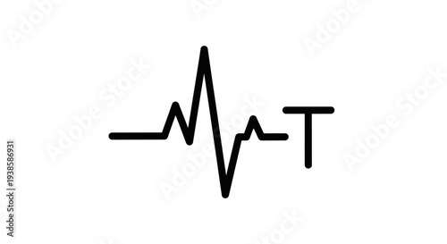 Electrocardiogram Reading with T Wave.