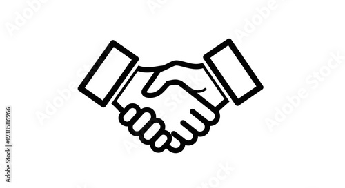 Tableau sur toile Handshake Icon Symbolizing Agreement and Partnership.