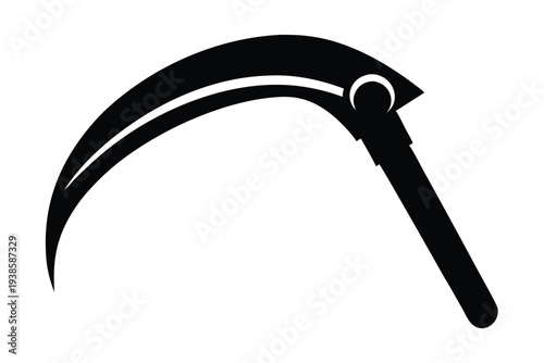 sickle silhouette line art vector illustration with a white background