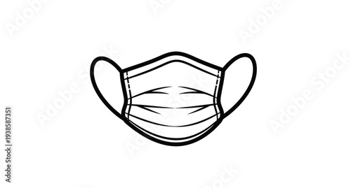 Simple black outline of a face mask a protective health symbol silhouette