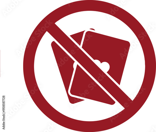 No Playing Cards Allowed Sign, Red Prohibition Symbol for Gambling Restrictions