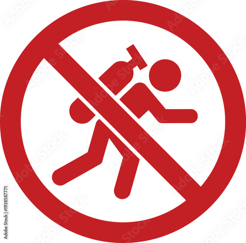 No Theft Allowed Sign, Anti-Theft Warning Symbol, Security Prohibition Icon