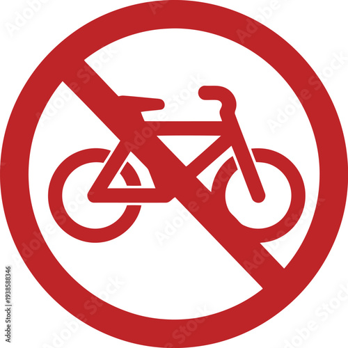 No Bicycles Allowed Sign – Red Prohibition Symbol for Bike Restriction and Safety