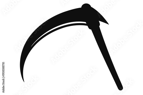 sickle silhouette line art vector illustration with a white background