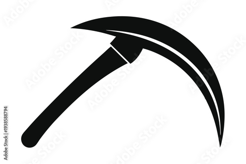 sickle silhouette line art vector illustration with a white background