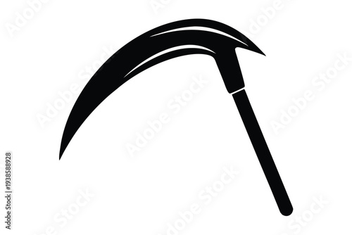 sickle silhouette line art vector illustration with a white background