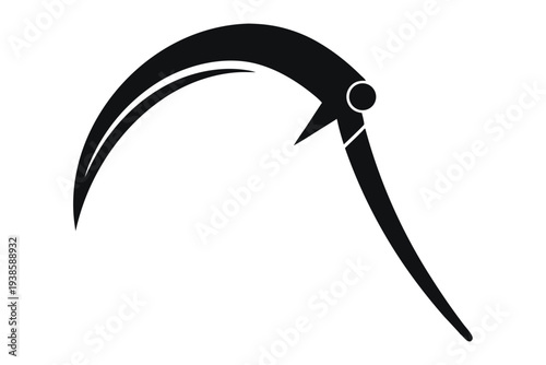 sickle silhouette line art vector illustration with a white background