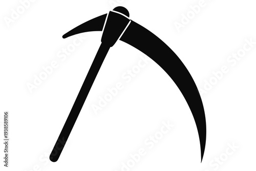 sickle silhouette line art vector illustration with a white background