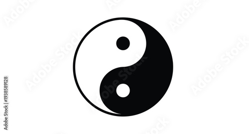 Yin and yang symbol a representation of balance and harmony silhouette