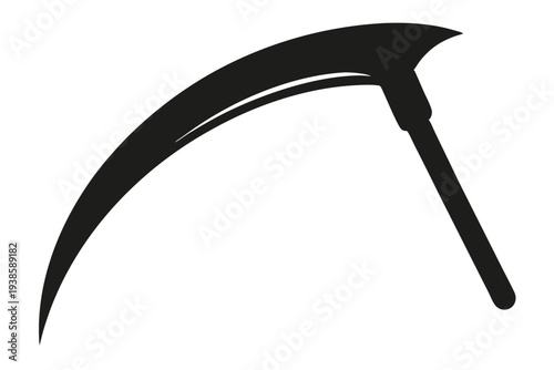 sickle silhouette line art vector illustration with a white background