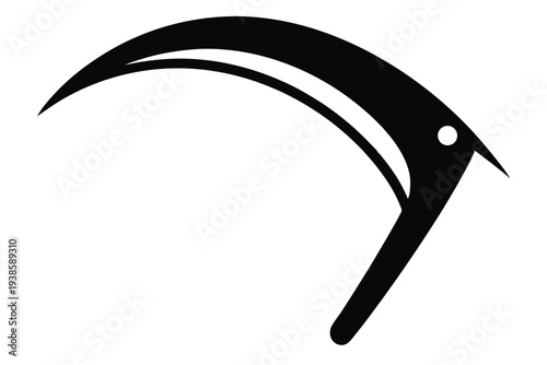 sickle silhouette line art vector illustration with a white background