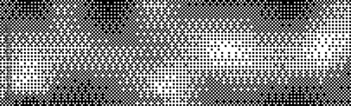 Bitmap pixel dither effect texture. 8-bit abstract halftone retro arcade gradation, Y2K computer game pixelated effect, vintage video art or glitch designs, radial overlays, infinite mosaic grids art.