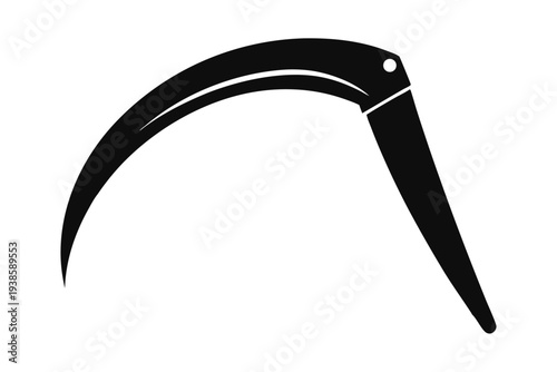 sickle silhouette line art vector illustration with a white background