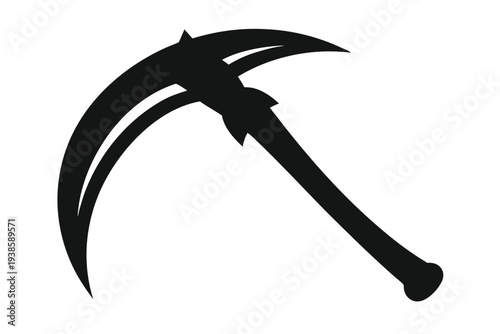 sickle silhouette line art vector illustration with a white background