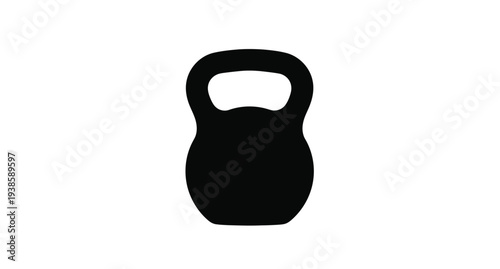 Black kettlebell design isolated on a white background silhouette