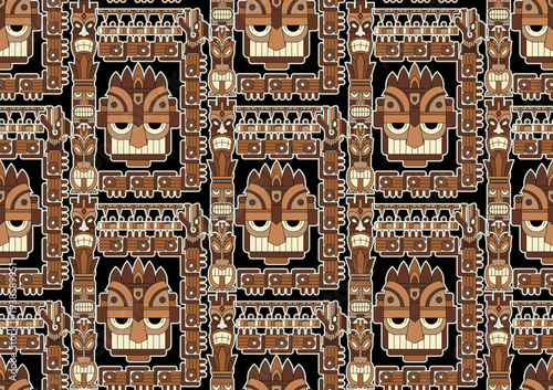 Ancient Mayan Civilization Pattern. Old school pattern design. Tribal motif pattern