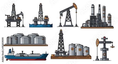 Collection of Industrial Oil and Gas Extraction and Processing Facilities.