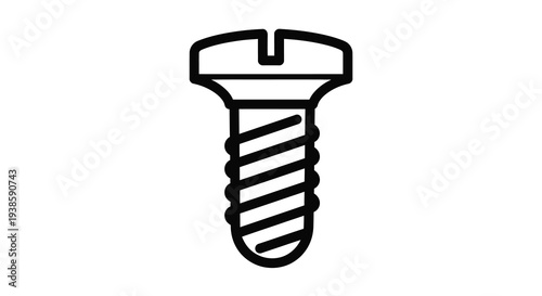Simple black outline of a screw a common fastening tool silhouette