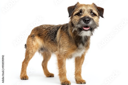 A portrait of a Border Terrier, exuding charm and character, captured with pristine clarity.