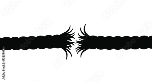 Abstract black shape with jagged edges against a white background silhouette