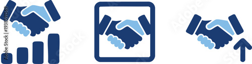Set of 3 handshake icons vector