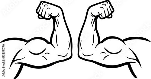 Flexed biceps illustration