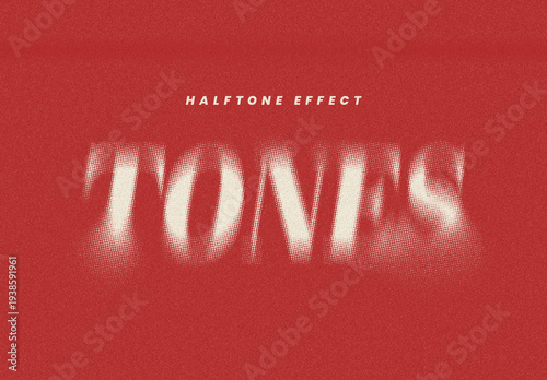 Halftone Blur Vintage Dots Text Effect