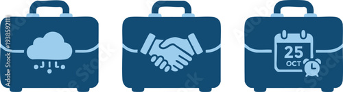 Set of 3 business icons vector