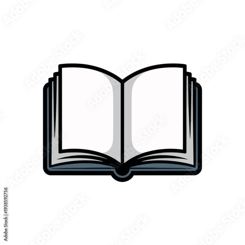 Blank open book provides generous white space for educational text or narrative.