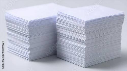 Closeup of a stack of blank business cards, clean composition ample negative space