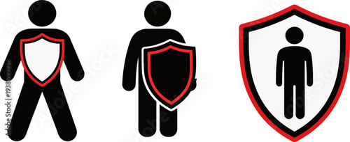 Powerful Athlete Shield Mascot Logo Vector Illustration