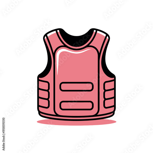 Protective pink tactical vest features reinforced panels for security tasks.