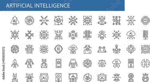 Business management and human resources linear icons set featuring leadership strategy team collaboration recruitment financial planning project development and professional corporate workflow symbols