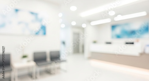 Modern hospital waiting room interior.