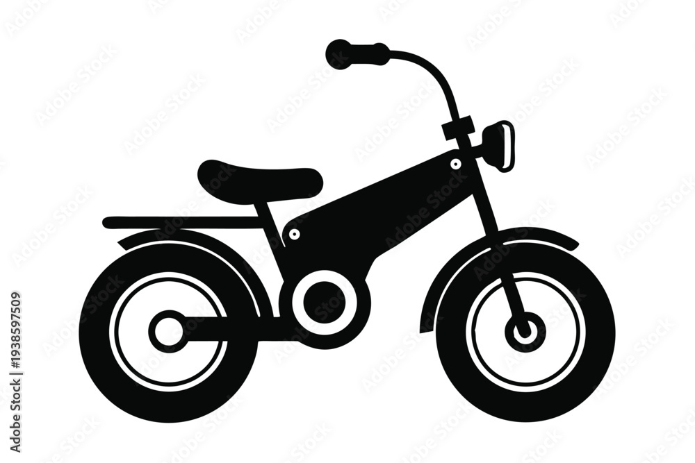 Fototapeta premium mini bike silhouette line art vector illustration with a white background