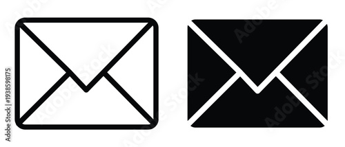 email envelope mail icon set message communication vector