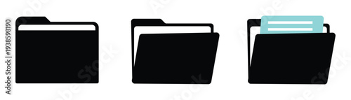 folder file storage icon set document directory vector