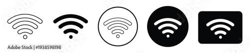 WiFi Signal Connection Icon Vector – Internet Network Wireless Symbol