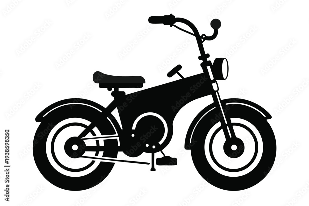 Fototapeta premium mini bike silhouette line art vector illustration with a white background